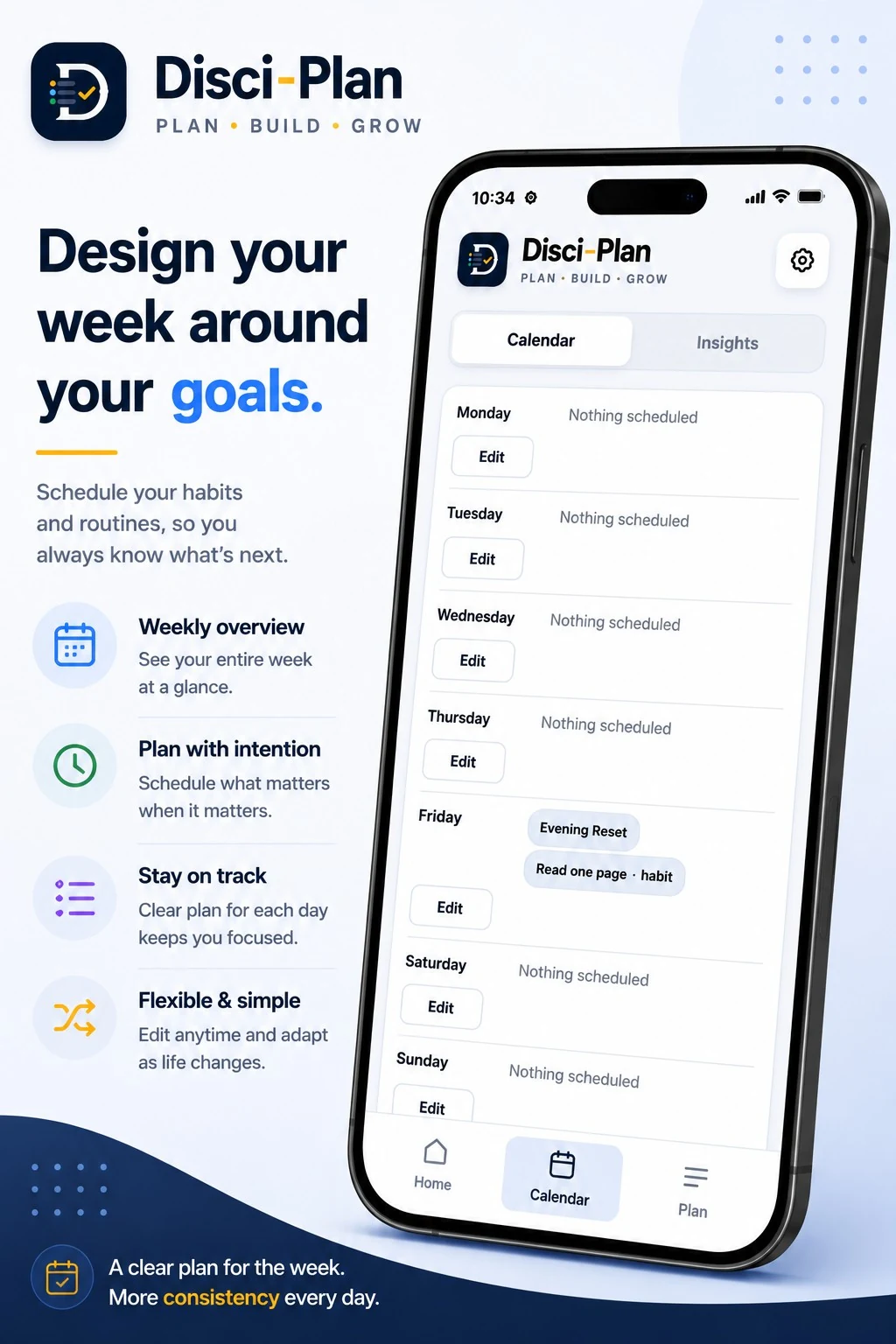 Disci-Plan weekly goals